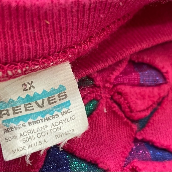 Vintage Heart Valentine Pink 1980s Crewneck Jumper Sweatshirt - Picture 5 of 5